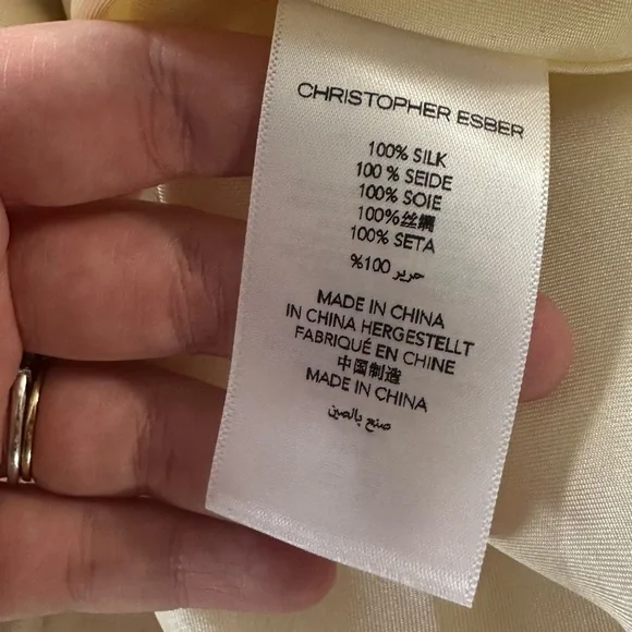 Christopher Esber Revolve Midi Silk Satin Orange Hibiscus Tie Waist Womens 8 New - Picture 6 of 8